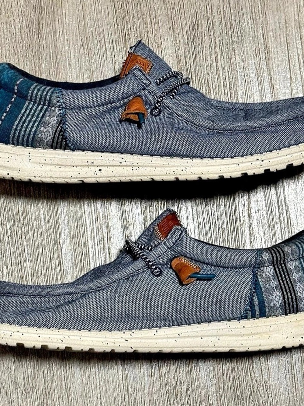 Hey Dude Wally Funk Baja Navy Slip On Canvas Loafers Shoes Blue Mens Size 10